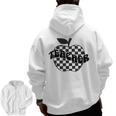 Back To School Checkered Apple Teacher Checkerboard Teacher For Men Women Girls Kids Men Zip Up Hoodie Back Print, trending gift