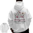 Floral Book a New Chapter Begins Retired Retirement Teacher Men Zip Up Hoodie Back Print, trending gift