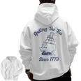 Fun 4th Of July Spilling The Tea Since 1773 History Teacher Men Zip Up Hoodie Back Print, History Teacher Gifts, trending gift