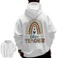 Future Teacher Boho Rainbow Leopard New Grad Student Men Zip Up Hoodie Back Print, Future Teacher Gifts, trending gift