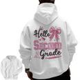 Hello Second Grade First Day Of School Coquette Teacher Girl Men Zip Up Hoodie Back Print, First Grade Teacher Gifts, trending gift Hello Second Grade First Day Of School Coquette Teacher Girl Men Zip Up Hoodie Back Print, First Grade Teacher Gifts, trending gift