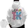 Hello TK Transitional Kindergarten Back To School Teacher Men Zip Up Hoodie Back Print, trending gift