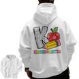 K Is For Kindergarten Teacher Pencil Apple Back To School Men Zip Up Hoodie Back Print, trending gift