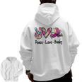 Peace Love Books Librarian Teacher Life Book Library Tie Dye Men Zip Up Hoodie Back Print, trending gift