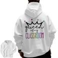 Queen Of My Classroom Colorful Teacher For Men Women Men Zip Up Hoodie Back Print, trending gift