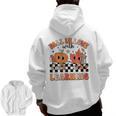 Retro Fall In Love With Learning Autumn Pumpkin Teacher Men Zip Up Hoodie Back Print, trending gift