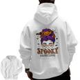 Spooky Paraprofessional Life Halloween Messy Bun Teacher For Men Women Men Zip Up Hoodie Back Print, trending gift Spooky Paraprofessional Life Halloween Messy Bun Teacher For Men Women Men Zip Up Hoodie Back Print, trending gift