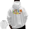 Steam Teacher Science Tech Engineering Arts Maker Men Zip Up Hoodie Back Print, Science Teacher Gifts, trending gift