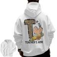 T Is For Teacher’s Aide Back To First Day Of School Leopard Men Women Girls Kids Men Zip Up Hoodie Back Print, trending gift