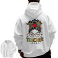 Teacher Life Messy Bun Glasses Leopard Sunflower Men Zip Up Hoodie Back Print, trending gift Teacher Life Messy Bun Glasses Leopard Sunflower Men Zip Up Hoodie Back Print, trending gift