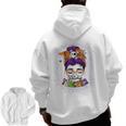 Witchy Teacher Halloween Messy Bun Teacher Bleached Men Zip Up Hoodie Back Print, trending gift Witchy Teacher Halloween Messy Bun Teacher Bleached Men Zip Up Hoodie Back Print, trending gift