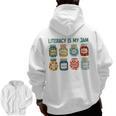 Women Literacy Is My Jam Literacy Teacher Reading Teacher Men Zip Up Hoodie Back Print, trending gift Women Literacy Is My Jam Literacy Teacher Reading Teacher Men Zip Up Hoodie Back Print, trending gift