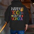 100 Days Of School Teacher And Student Men Zip Up Hoodie Back Print, funny gift