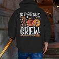 1st Grade Boo Crew Cute Ghost Halloween Teacher Kids Men Zip Up Hoodie Back Print, funny gift