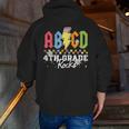 4th Grade Rocks ABCD Back To School Rock Teachers Men Zip Up Hoodie Back Print, funny gift