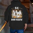 5K Boo Crew Halloween Teacher K5 Floral Ghost Trick Or Teach Men Zip Up Hoodie Back Print, funny gift