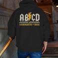 ABCD Kindergarten Rocks Pencil Lightning Students Teachers Men Zip Up Hoodie Back Print, funny gift