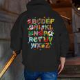 ABCs Learning Kindergarten Teacher Christmas Lights Alphabet For Men Women Kids Men Zip Up Hoodie Back Print, funny gift