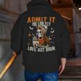 Admit It You Low Key Love Art Bruh Halloween Art Teacher Men Zip Up Hoodie Back Print, funny gift