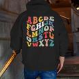 Alphabet Hi Back To School ABC Pre K Kindergarten Teacher Men Zip Up Hoodie Back Print, funny gift