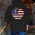 American Flag Teachers Students Apple 4th Of July Vintage Men Zip Up Hoodie Back Print, funny gift
