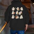 Art Teacher Ghost Halloween Artists Painter Teacher Spooky Men Zip Up Hoodie Back Print, funny gift