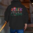 ASL Christmas Buffalo Plaid Teacher American Sign Language Men Zip Up Hoodie Back Print, funny gift