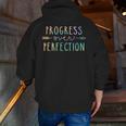 Back To School Progress Over Perfection Motivational Teacher Men Zip Up Hoodie Back Print, funny gift