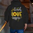 Back To School Teach Love And Inspire Teacher Sunflower Men Zip Up Hoodie Back Print, funny gift