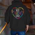 Best Teacher Ever Teacher Motivational Appreciation Men Zip Up Hoodie Back Print, funny gift
