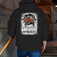 Bleached Teacher Para Life Paraprofessional Cute Messy Bun For Men Women Girls Kids Men Zip Up Hoodie Back Print, funny gift
