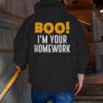 Boo I'm Your Homework Halloween Teacher Costume Men Zip Up Hoodie Back Print, funny gift Boo I'm Your Homework Halloween Teacher Costume Men Zip Up Hoodie Back Print, funny gift