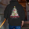 All Booked For Christmas Xmas Tree Teacher Holiday Pajamas Men Zip Up Hoodie Back Print, funny gift All Booked For Christmas Xmas Tree Teacher Holiday Pajamas Men Zip Up Hoodie Back Print, funny gift