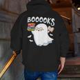 Books Halloween Librarian Teacher Reader Reading Book Lover Men Zip Up Hoodie Back Print, funny gift