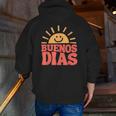 Buenos Dias Spanish Teacher Appreciation Back To School Men Zip Up Hoodie Back Print, funny gift