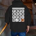 Calculator Easy Halloween Costume For Math Teacher Men Zip Up Hoodie Back Print, funny gift