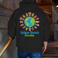 Celebrate Diversity Everyday Teachers & School Student Gift Men Zip Up Hoodie Back Print, funny gift