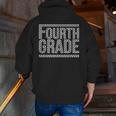 Checkered Fourth Grade Teacher Team Crew Back To School Men Zip Up Hoodie Back Print, funny gift
