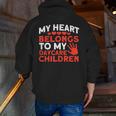Childcare My Heart Belongs To Children Daycare Teacher Men Women Men Zip Up Hoodie Back Print, funny gift