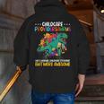Childcare Providersaurus Daycare Teachers Men Zip Up Hoodie Back Print, funny gift