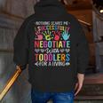 Childcare Teacher Negotiate With Toddlers Daycare Provider Men Women Girls Kids Men Zip Up Hoodie Back Print, funny gift
