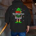 Christmas Kindergarten Elf Squad Teacher Student Men Zip Up Hoodie Back Print, funny gift