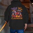 Way To Classroom Halloween Witch Three Cute Sloths Teacher Men Zip Up Hoodie Back Print, funny gift
