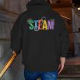 Colorful Steam Letters For Steam Program Teacher And Student Men Zip Up Hoodie Back Print, funny gift