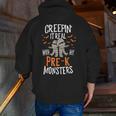Creepin It Real Pre-K Monsters Halloween Preschool Teacher Men Zip Up Hoodie Back Print, funny gift Creepin It Real Pre-K Monsters Halloween Preschool Teacher Men Zip Up Hoodie Back Print, funny gift