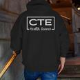 CTE Career And Technical Education -Adults CTE Teacher Health Theme Small Short Sleeve Men Zip Up Hoodie Back Print, funny gift