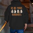 Cute Booooks Ghost Read More Books Teacher Halloween Men Zip Up Hoodie Back Print, funny gift