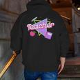 Cute Teacher Shirt 80's 90's Style Retro Old School Teacher For Men Women Men Zip Up Hoodie Back Print, funny gift