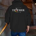 Disney Mickey Mouse Thumbs Up Best Teacher Ever Teacher Men Zip Up Hoodie Back Print, funny gift