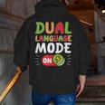 Dual Language Teacher Bilingual Teacher Men Zip Up Hoodie Back Print, funny gift